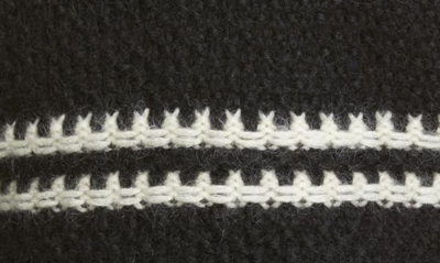 Shop Saint Laurent Textured Stripe Wool Blend Sweater In 1095 Noir/ Naturel