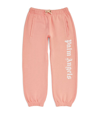 Shop Palm Angels Cotton Logo Sweatpants (8-10 Years) In Pink