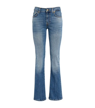 Shop 7 For All Mankind Tailorless Mid-rise Bootcut Jeans In Blue