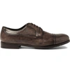 DOLCE & GABBANA Burnished Grained-Leather Derby Shoes