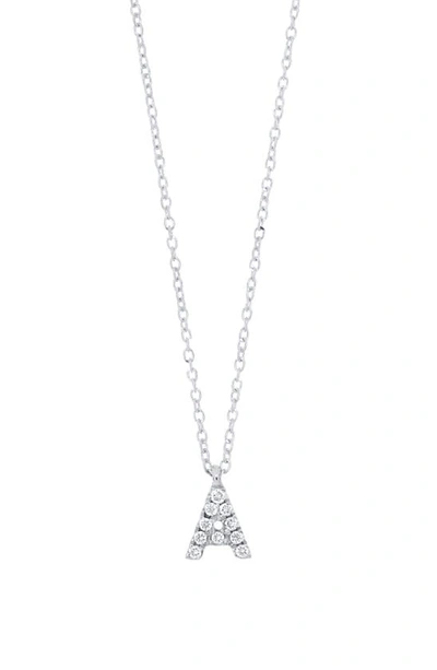 Shop Bony Levy Icon Diamond Initial Pendant Necklace In 18k White Gold - A