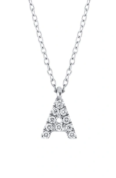 Shop Bony Levy Icon Diamond Initial Pendant Necklace In 18k White Gold - A