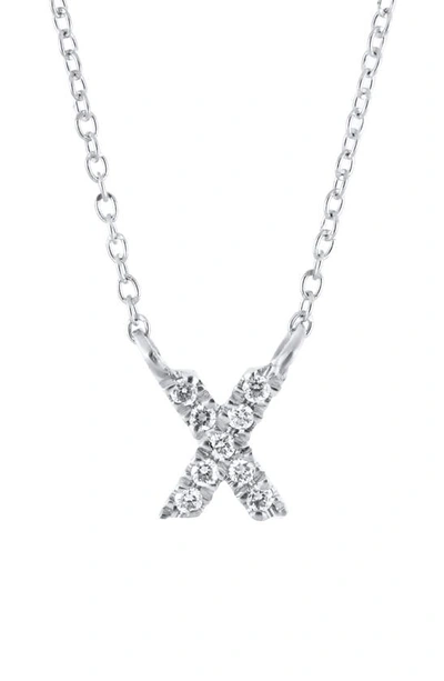 Bony Levy Icon Diamond Initial Pendant Necklace In 18k White Gold - X