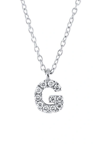 Bony Levy Icon Diamond Initial Pendant Necklace In 18k White Gold - G