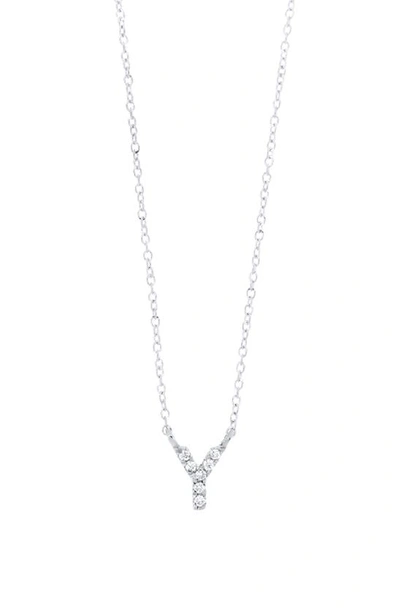 Shop Bony Levy Icon Diamond Initial Pendant Necklace In 18k White Gold - Y