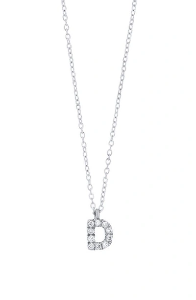 Shop Bony Levy Icon Diamond Initial Pendant Necklace In 18k White Gold - D