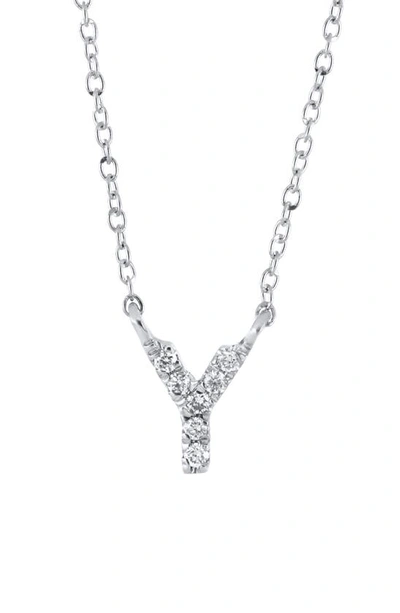 Shop Bony Levy Icon Diamond Initial Pendant Necklace In 18k White Gold - Y