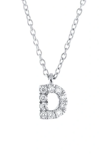 Shop Bony Levy Icon Diamond Initial Pendant Necklace In 18k White Gold - D