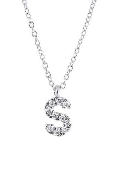 Bony Levy Icon Diamond Initial Pendant Necklace In 18k White Gold - S