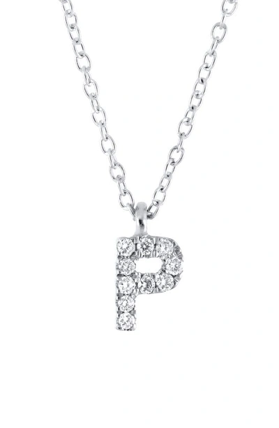 Shop Bony Levy Icon Diamond Initial Pendant Necklace In 18k White Gold - P
