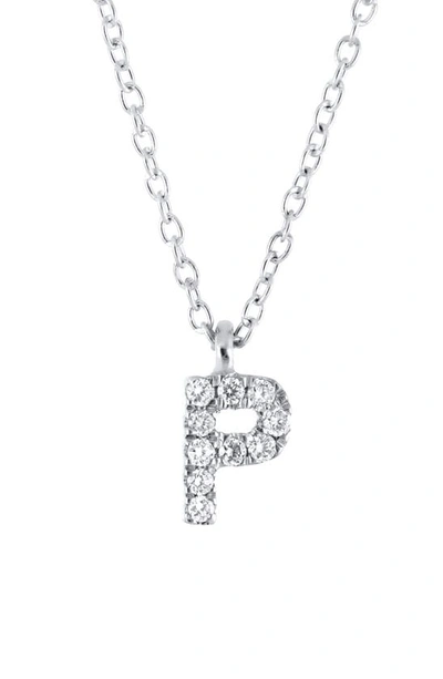 Bony Levy Icon Diamond Initial Pendant Necklace In 18k White Gold - P