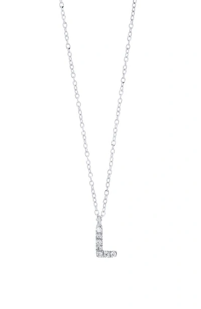 Shop Bony Levy Icon Diamond Initial Pendant Necklace In 18k White Gold - L