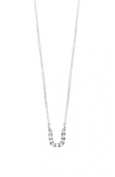 Shop Bony Levy Icon Diamond Initial Pendant Necklace In 18k White Gold - U