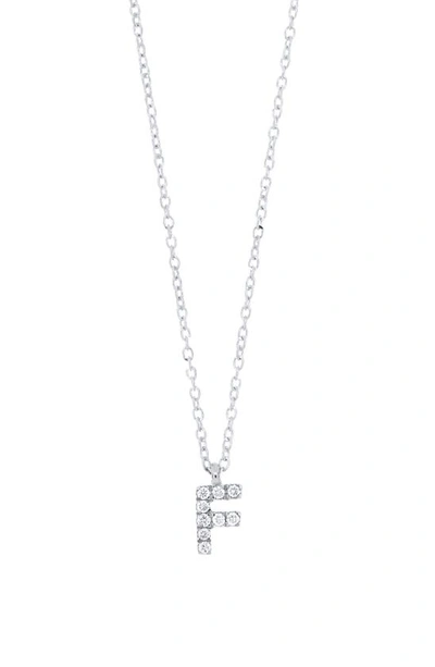 Shop Bony Levy Icon Diamond Initial Pendant Necklace In 18k White Gold - F
