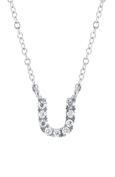 Bony Levy Icon Diamond Initial Pendant Necklace In 18k White Gold - U