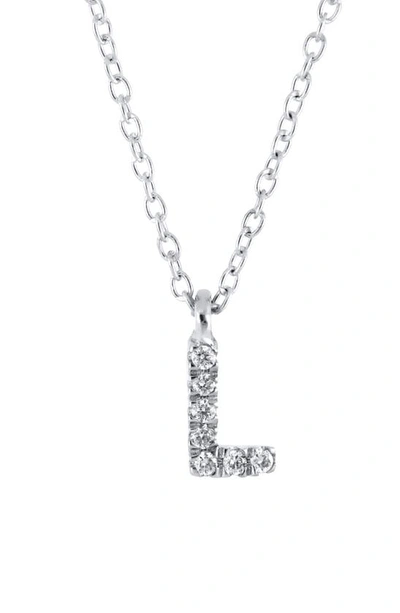 Bony Levy Icon Diamond Initial Pendant Necklace In 18k White Gold - L