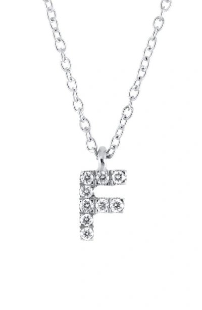 Shop Bony Levy Icon Diamond Initial Pendant Necklace In 18k White Gold - F
