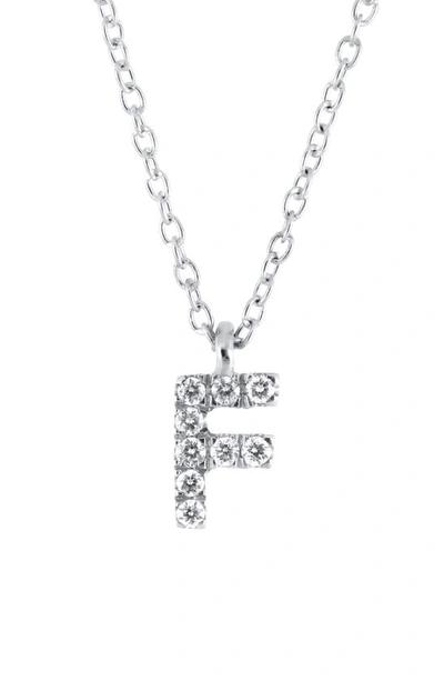 Bony Levy Icon Diamond Initial Pendant Necklace In 18k White Gold - F