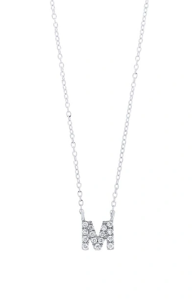 Shop Bony Levy Icon Diamond Initial Pendant Necklace In 18k White Gold - M