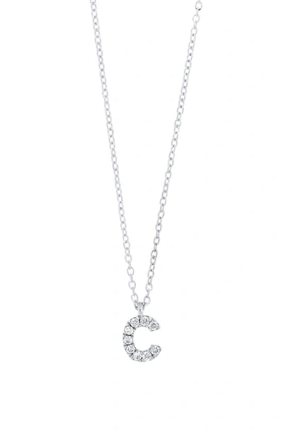 Shop Bony Levy Icon Diamond Initial Pendant Necklace In 18k White Gold - C