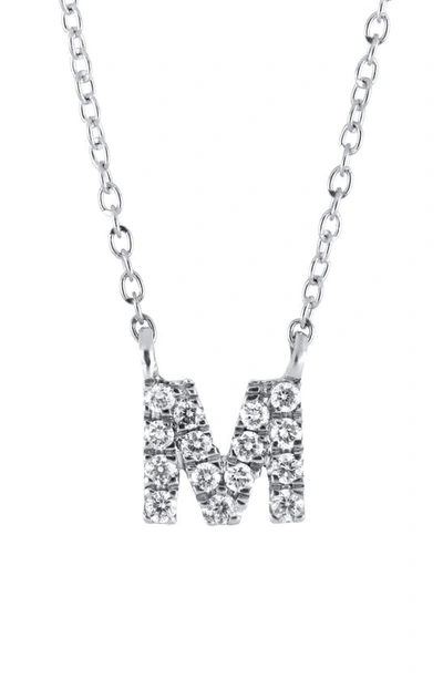 Shop Bony Levy Icon Diamond Initial Pendant Necklace In 18k White Gold - M