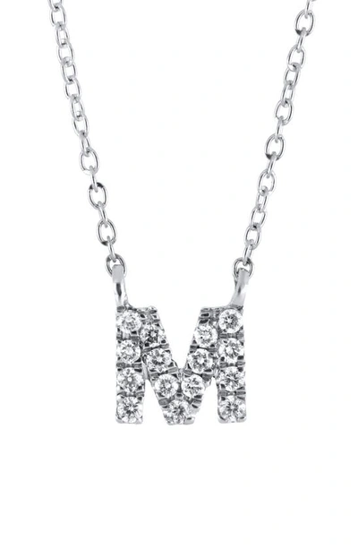 Bony Levy Icon Diamond Initial Pendant Necklace In 18k White Gold - M