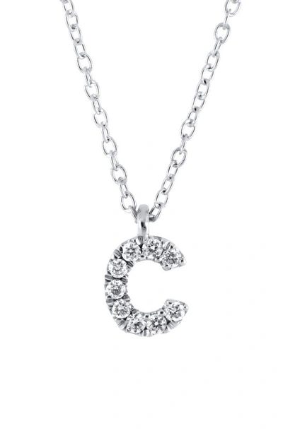 Bony Levy Icon Diamond Initial Pendant Necklace In 18k White Gold - C
