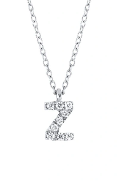 Shop Bony Levy Icon Diamond Initial Pendant Necklace In 18k White Gold - Z