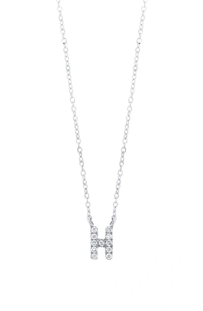 Shop Bony Levy Icon Diamond Initial Pendant Necklace In 18k White Gold - H