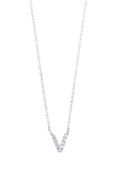 Shop Bony Levy Icon Diamond Initial Pendant Necklace In 18k White Gold - V