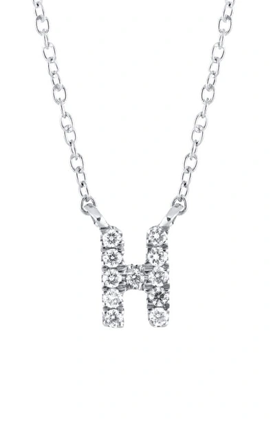 Shop Bony Levy Icon Diamond Initial Pendant Necklace In 18k White Gold - H