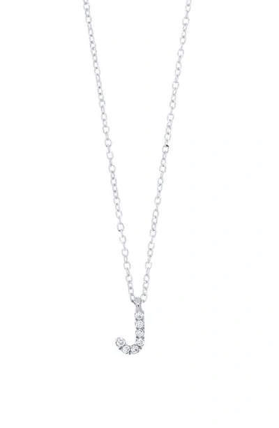 Shop Bony Levy Icon Diamond Initial Pendant Necklace In 18k White Gold - J