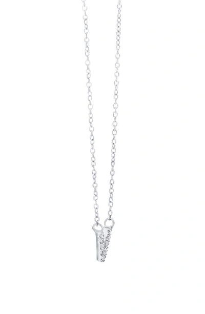 Shop Bony Levy Icon Diamond Initial Pendant Necklace In 18k White Gold - V