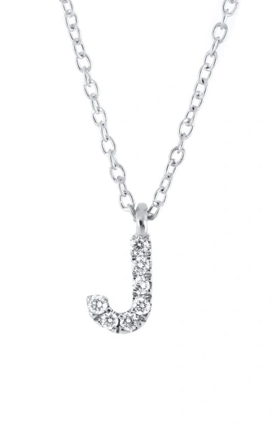 Shop Bony Levy Icon Diamond Initial Pendant Necklace In 18k White Gold - J