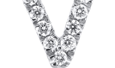 Bony Levy Icon Diamond Initial Pendant Necklace In 18k White Gold - V