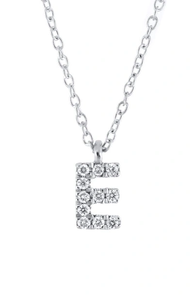 Shop Bony Levy Icon Diamond Initial Pendant Necklace In 18k White Gold - E