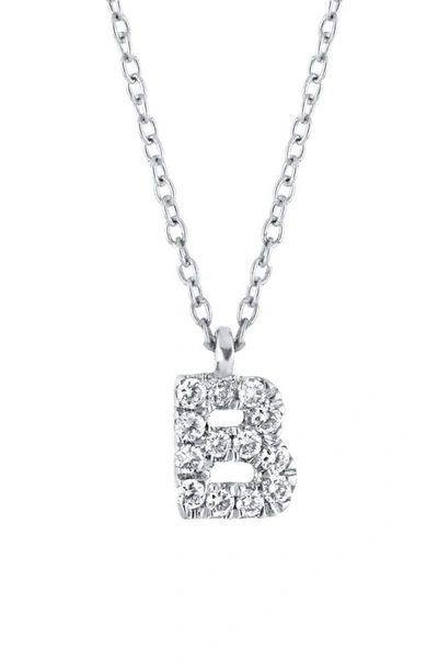 Bony Levy Icon Diamond Initial Pendant Necklace In 18k White Gold - B