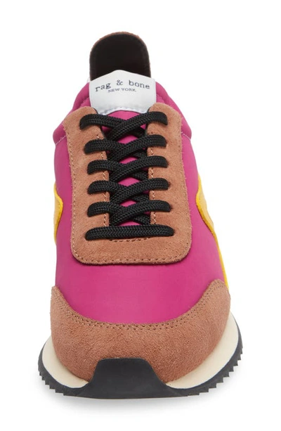Rag & Bone Retro Suede & Mesh Runners In Fuchsia