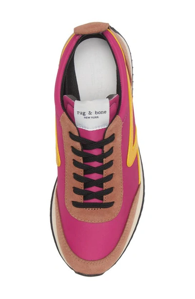 Rag & Bone Retro Suede & Mesh Runners In Fuchsia
