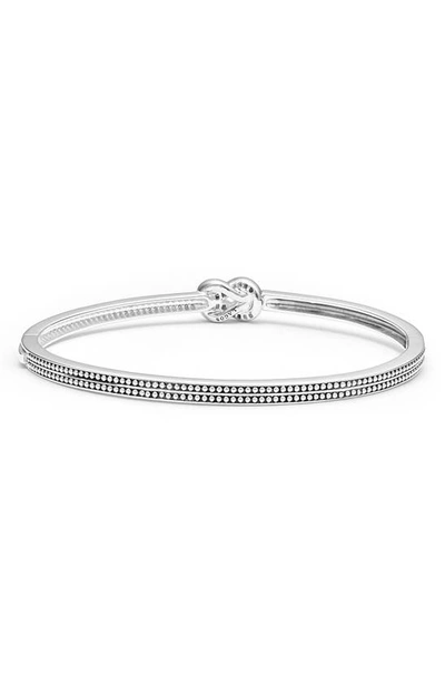 Lagos 18k Yellow Gold & Sterling Silver Newport Diamond Knot Hinged Bangle Bracelet In Diamond
