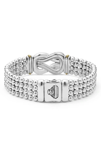 Lagos Newport Flat Beaded Bracelet In Diamond