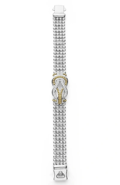 Shop Lagos Newport Flat Beaded Bracelet In Diamond