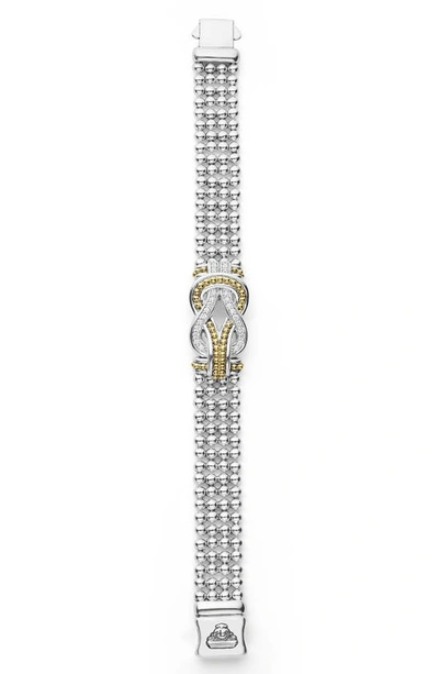 Lagos Newport Flat Beaded Bracelet In Diamond