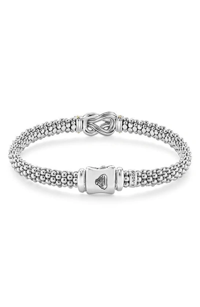 Lagos 18k Gold And Sterling Silver Newport Knot Bracelet With Diamonds In Diamond