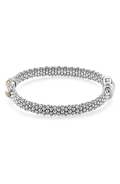 Lagos 18k Gold And Sterling Silver Newport Knot Bracelet With Diamonds In Diamond