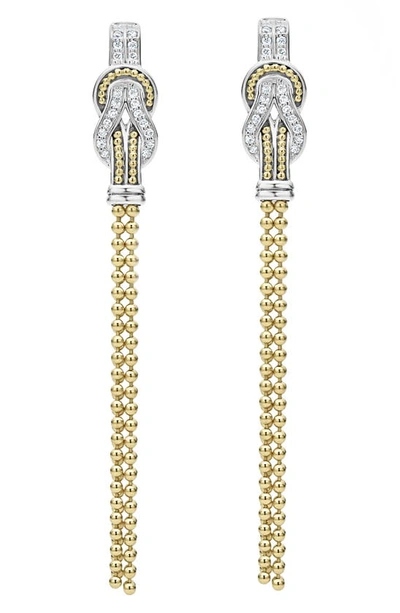 Shop Lagos Newport Tassel Drop Earrings In Diamond