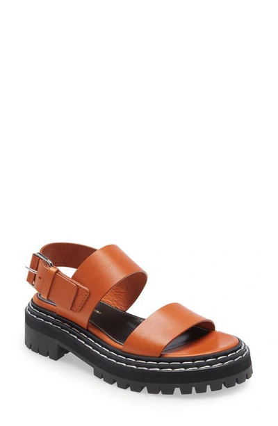 Shop Proenza Schouler Lug Sole Slingback Sandal In Dark Orange