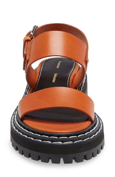 Shop Proenza Schouler Lug Sole Slingback Sandal In Dark Orange