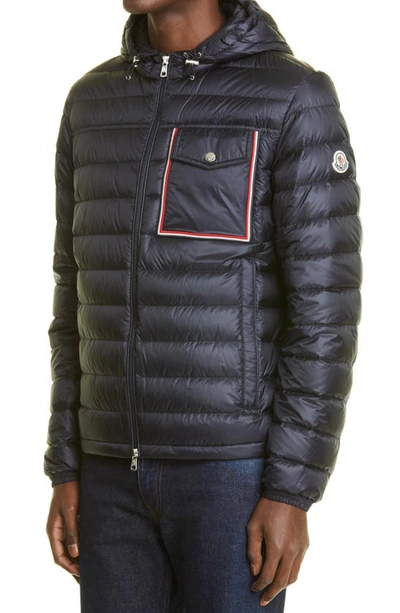 Shop Moncler Lihou Lightweight Down Puffer Jacket In Dark Navy