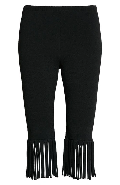 Shop Proenza Schouler Fringe Textured Knit Bike Shorts In Black
